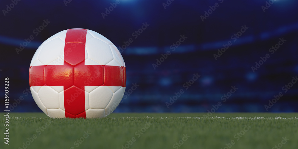 Naklejka premium England Flag Design on a Football