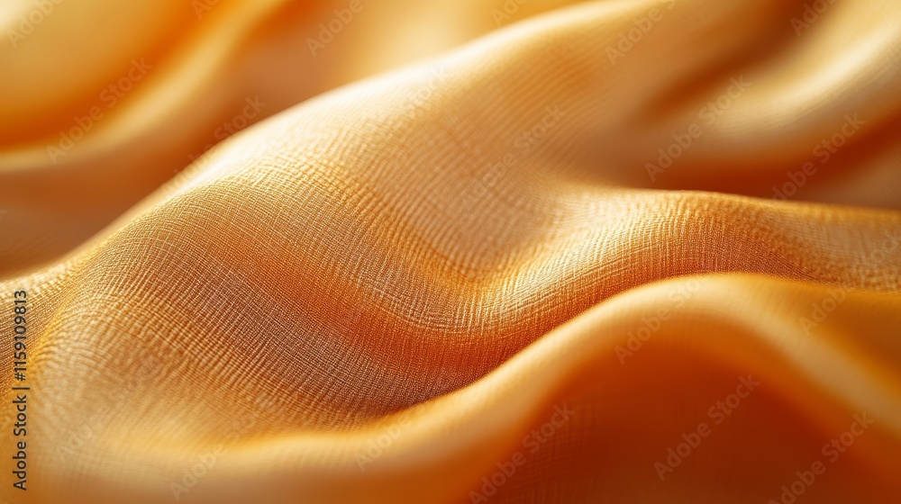 A close-up of a flowing, soft orange fabric, showcasing its smooth texture and gentle waves.