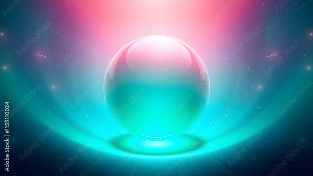 Abstract Sphere of Light: A vibrant, ethereal orb glows with a captivating radiance against a backdrop of swirling, neon hues. The sphere's smooth surface reflects a mesmerizing array of colors. Abstract Sphere of Light: A vibrant, ethereal orb glows with a captivating radiance against a backdrop of swirling, neon hues. The sphere's smooth surface reflects a mesmerizing array of colors.