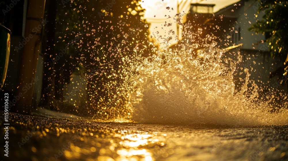 Warm Light Splash in Disaster Preparedness Action Shot Warm Light Splash in Disaster Preparedness Action Shot