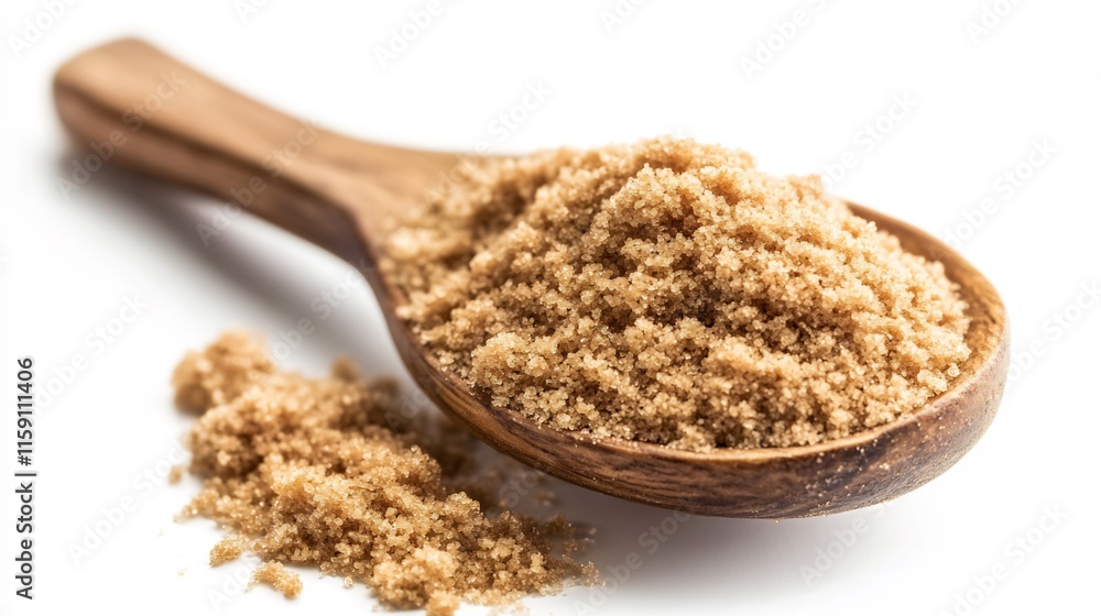 Wooden Spoon Filled with Light Brown Sugar Crystals Wooden Spoon Filled with Light Brown Sugar Crystals