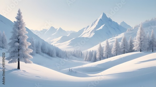 Wallpaper Mural snow covered mountains Torontodigital.ca