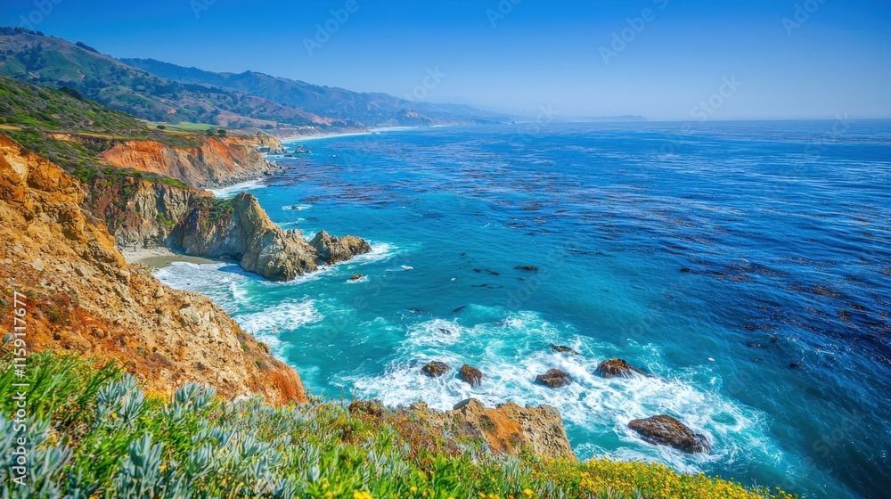 Fototapeta premium Bright Coastal Cliffs