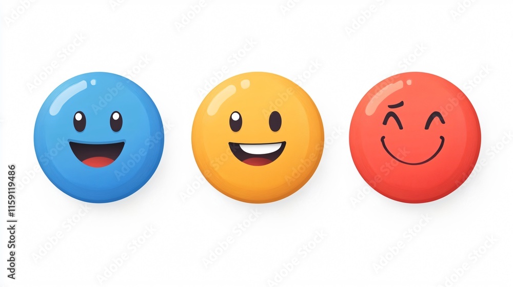 Smiley Face Vector Icon Illustration for Positive Emotions on Isolated White Background Smiley Face Vector Icon Illustration for Positive Emotions on Isolated White Background