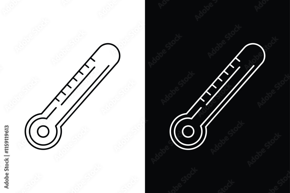 Thermometer Icon. Sleek and Modern Design for Temperature Monitoring Thermometer Icon. Sleek and Modern Design for Temperature Monitoring