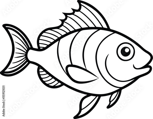 fish line art vector