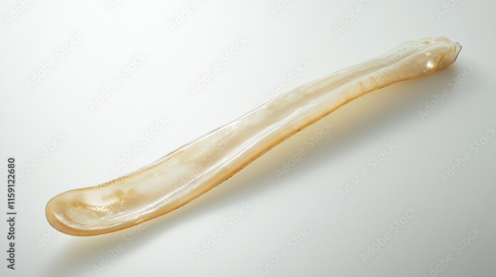 Elegant curved beige spoon-like object isolated on white. Elegant curved beige spoon-like object isolated on white.