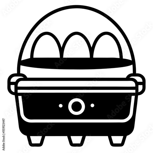 Egg Cooker silhouette vector icon illustration,egg,cooker,oven on white background.