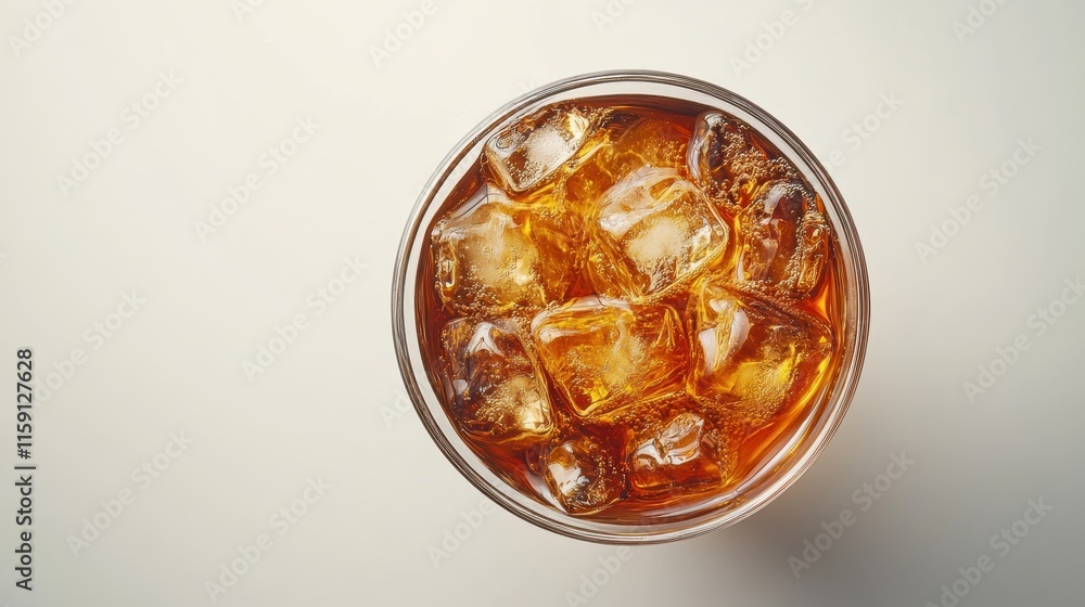 Refreshing Glass of Iced Tea with Ice Cubes on a Light Background - Perfect for Summer and Beverage Themes Refreshing Glass of Iced Tea with Ice Cubes on a Light Background - Perfect for Summer and Beverage Themes