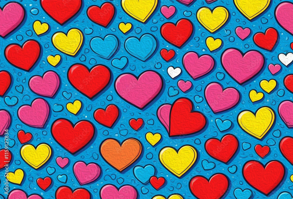 Valentine's Day card design. Illustration with oil paint. Pattern for printing on wall decorations, covers, wallpapers Valentine's Day card design. Illustration with oil paint. Pattern for printing on wall decorations, covers, wallpapers