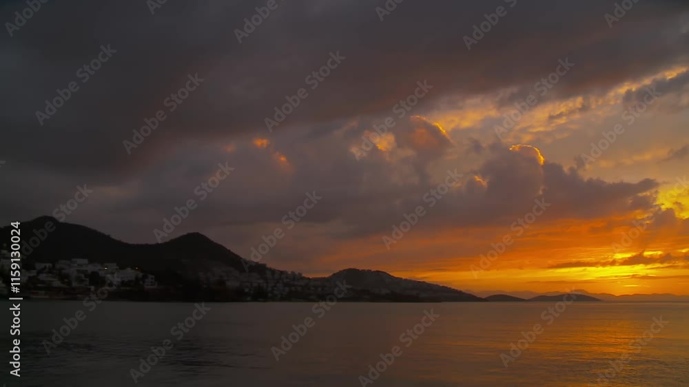 Sunset in Mugla Bodrum, wonderful sea and sky Sunset in Mugla Bodrum, wonderful sea and sky