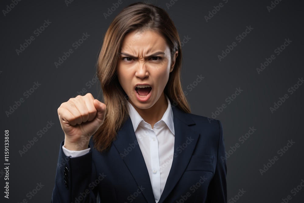 arafed woman in a suit with a fist in the air arafed woman in a suit with a fist in the air