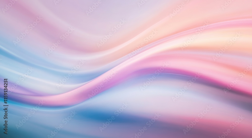 Fototapeta premium Subtle Abstract Waves of Soft Pastel Colors Flowing Together on a Dreamy Gradient Background for Creative Design Projects and Artistic Presentations