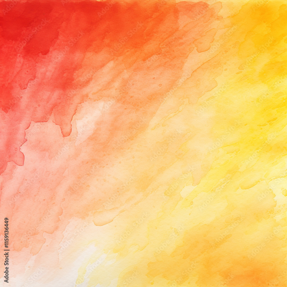 赤と黄色の水彩背景素材　Generative AI