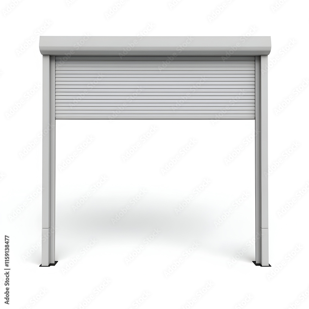 Obraz premium Roll Up Door is placed on a white backgroundrealistic