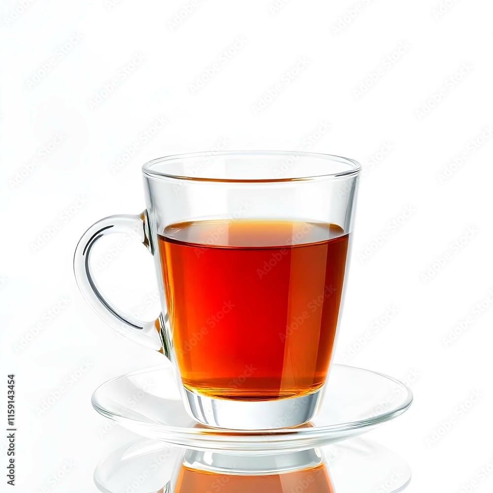 Glass cup of tea isolated on white backgroun Glass cup of tea isolated on white backgroun