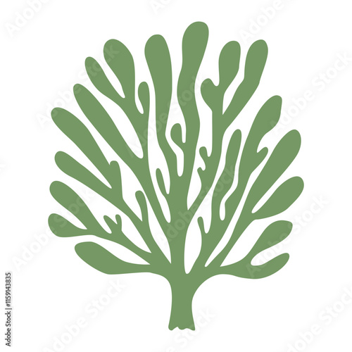 The silhouette  logo of an algae or coral , seaweed, an excellent design on a marine theme