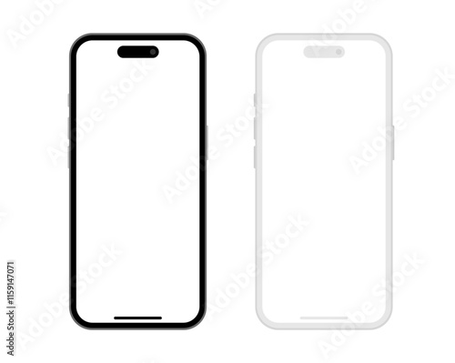 mobile phone mockup front view. vector illustration. smartphone mockup with blank white screen 