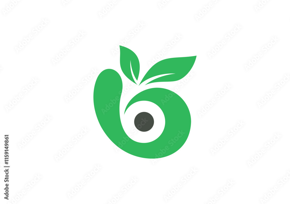 stylish monogram logo based on letter B with a leaf symbol, evoking freshness and nature stylish monogram logo based on letter B with a leaf symbol, evoking freshness and nature