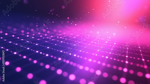 Tech data visualization grid with glowing dots and lines, abstract tech theme photo