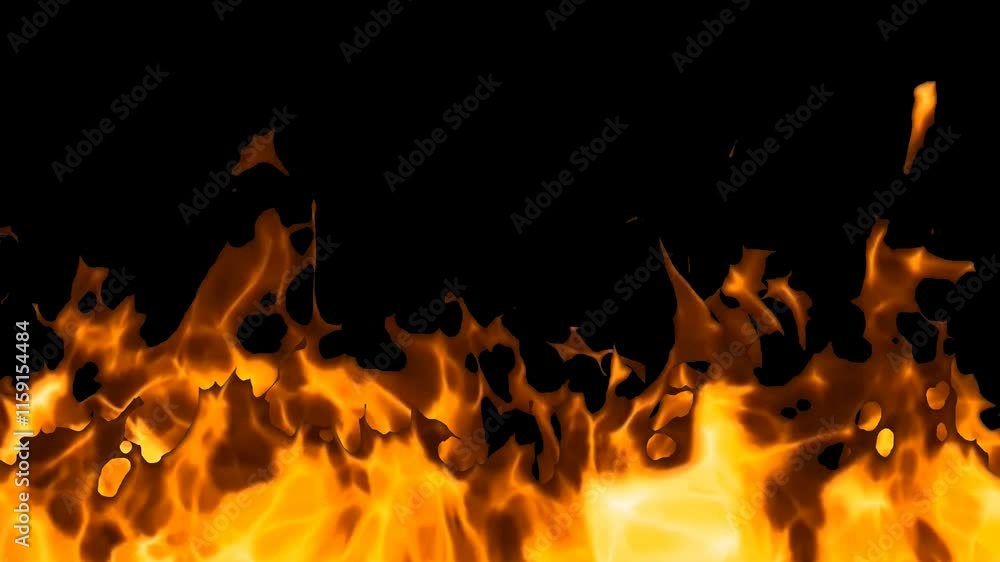 Fire Flames with Transparent Alpha Channel, Elegant Background, Exclusive, Unique Design
