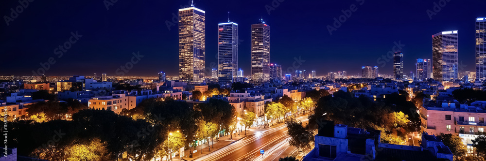 Amazing panorama of Tel Aviv Israel night Amazing panorama of Tel Aviv Israel night