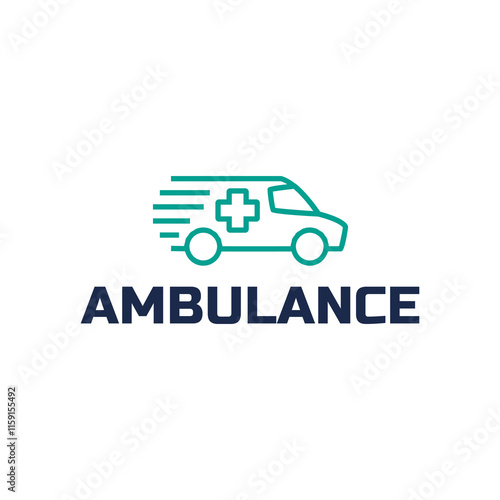 Ambulance logo, icon symbol. First aid response logo sign. Isolated on white background.