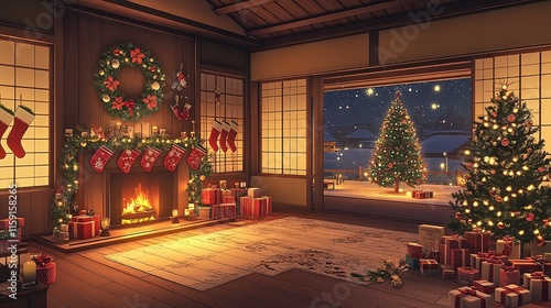 Wallpaper Mural Xmas decoration with warm vibe in cold december Torontodigital.ca