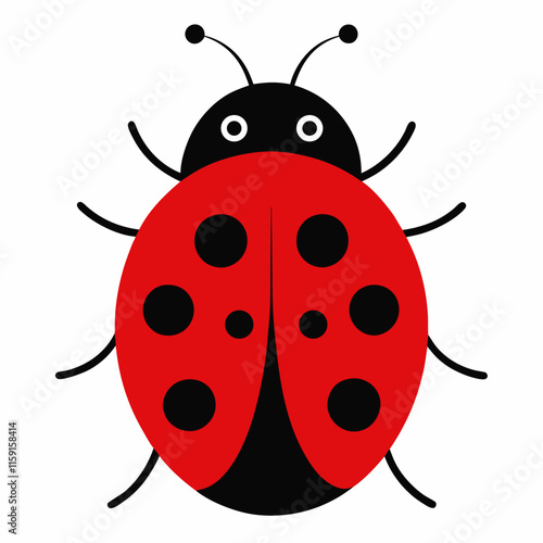 ladybug vector art illustration on white background 