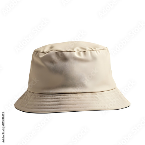 A Tan Cotton Bucket Hat isolated on white background