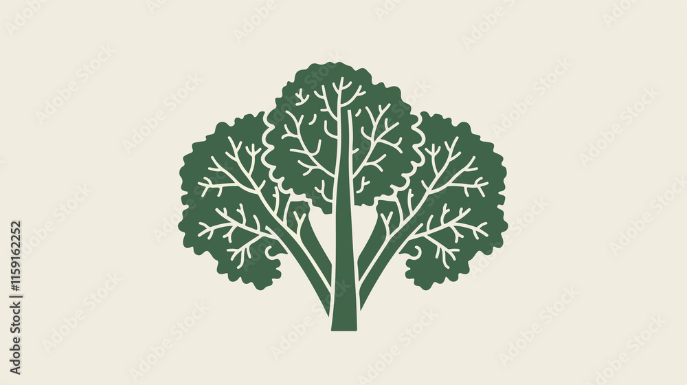 Obraz premium Kale Vegetable Outline Icon Vector Isolated