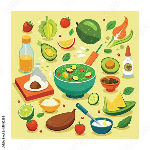A Delicious Mexican Food Vector Illustration