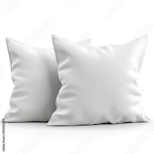 White pillows isolated on white background. photo