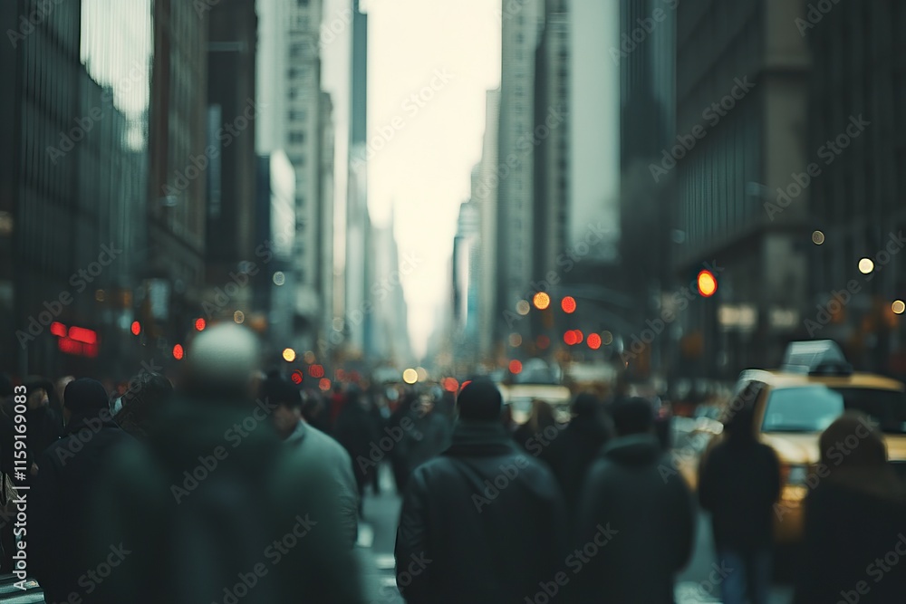 Obraz premium City Crowd on a Sunny Day Background. AI generated image