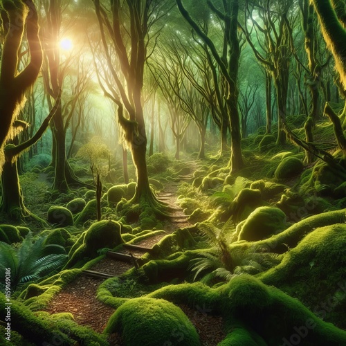 187 Fairy Tale Forests Moss covered trees winding paths and dapp photo