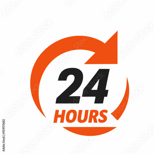 24 hours service vector illustration (2)