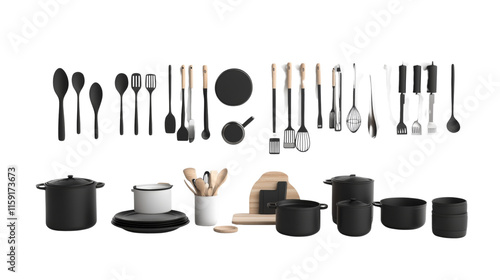 Fototapeta Naklejka Na Ścianę i Meble -  3d kitchen set. isolated transparent background