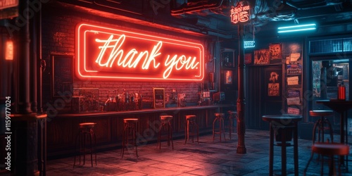 Wallpaper Mural Glowing neon thank-you sign with modern aesthetic Torontodigital.ca