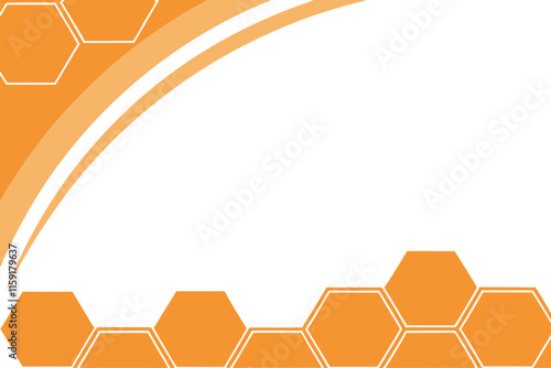 Abstract Orange Honeycomb Hexagon Geometric Background Design Template