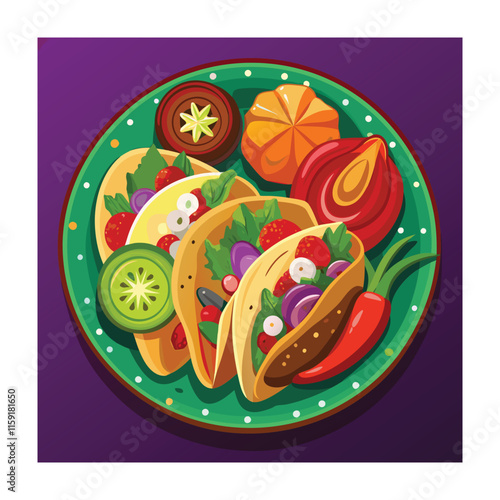 A Delicious Mexican Food Vector Illustration