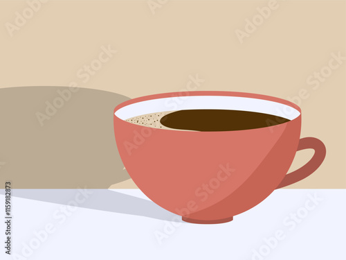 A pink coffee cup filled with freshly brewed espresso. A cozy and inviting design perfect for cafés and lifestyle visuals. Ideal for banners, branding, and morning inspiration.