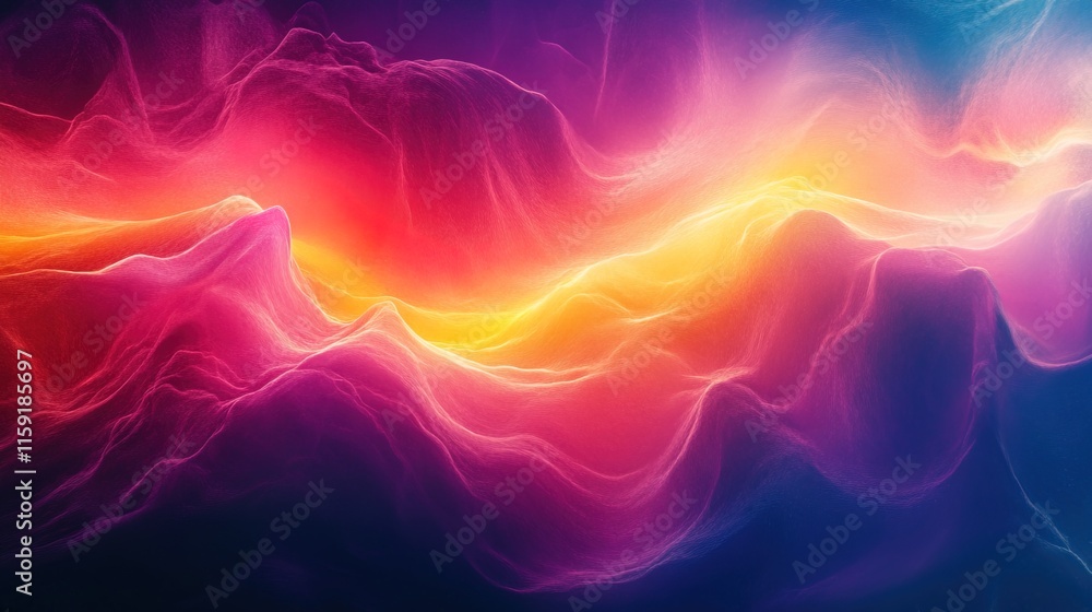 A vibrant abstract composition featuring waves of light in vivid colors A vibrant abstract composition featuring waves of light in vivid colors