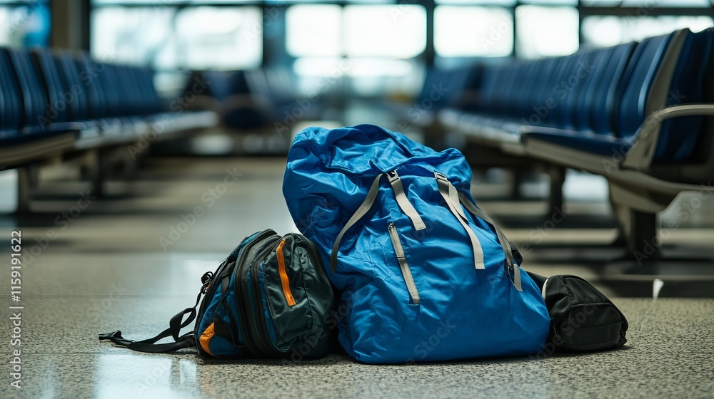 Obraz premium Organized Area for Lost and Found Items in Busy Airport Transportation Hub