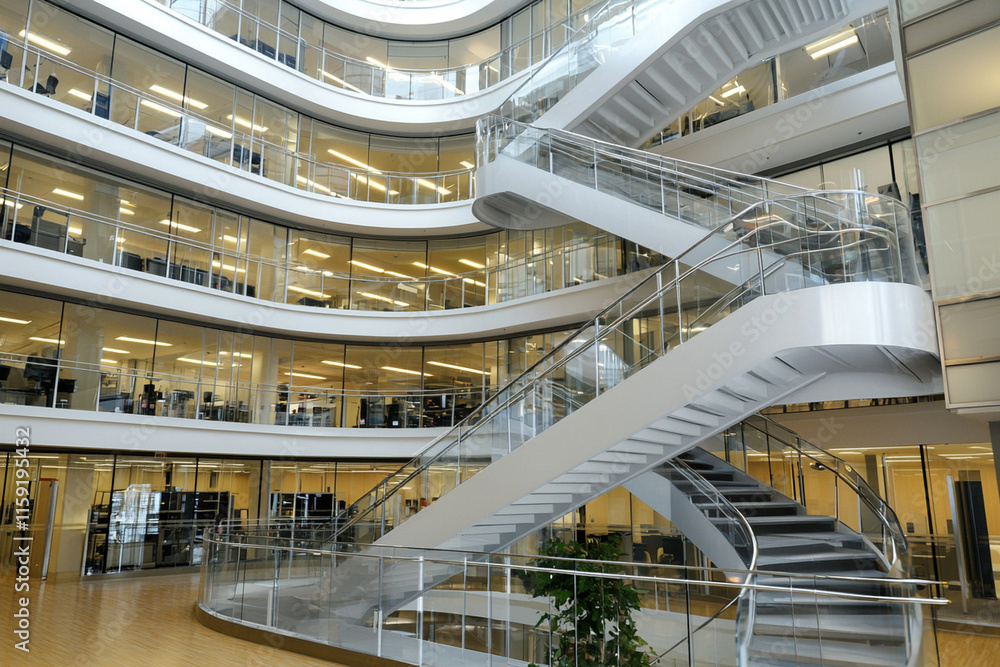 Fototapeta premium Corporate HQ modern staircase