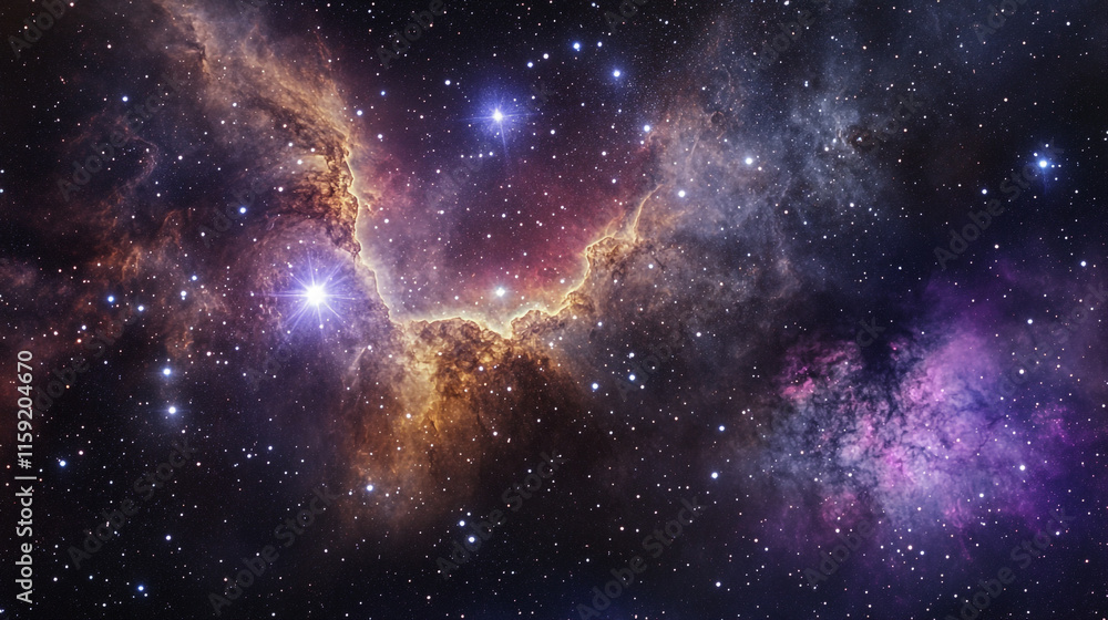 Fototapeta premium Stunning view of a vibrant nebula full of stars in deep space