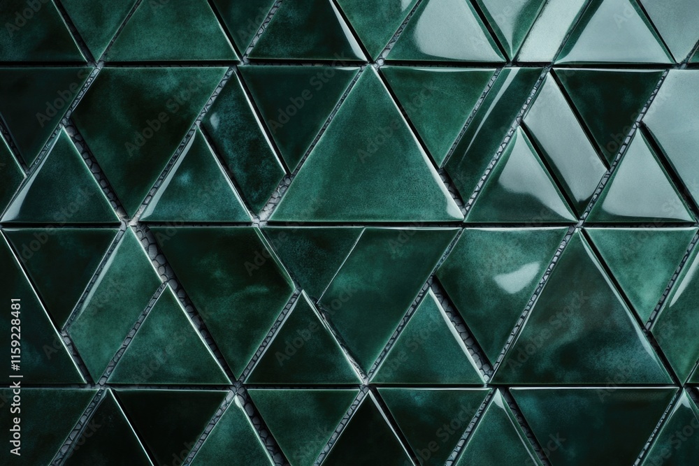 Fototapeta premium A close-up shot of a green tiled wall with intricate patterns and texture