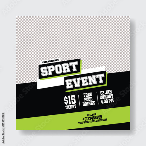 Soccer camp and sports event invitation editable social media post banner ad template and gym fitness social media square flyer poster, web banner ads template design 