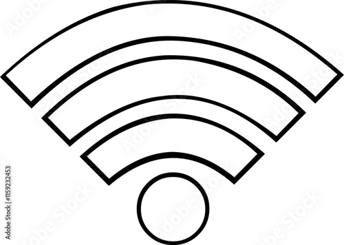 vector illustration drawing icon wifi signal symbol, sketch draw in black and white color