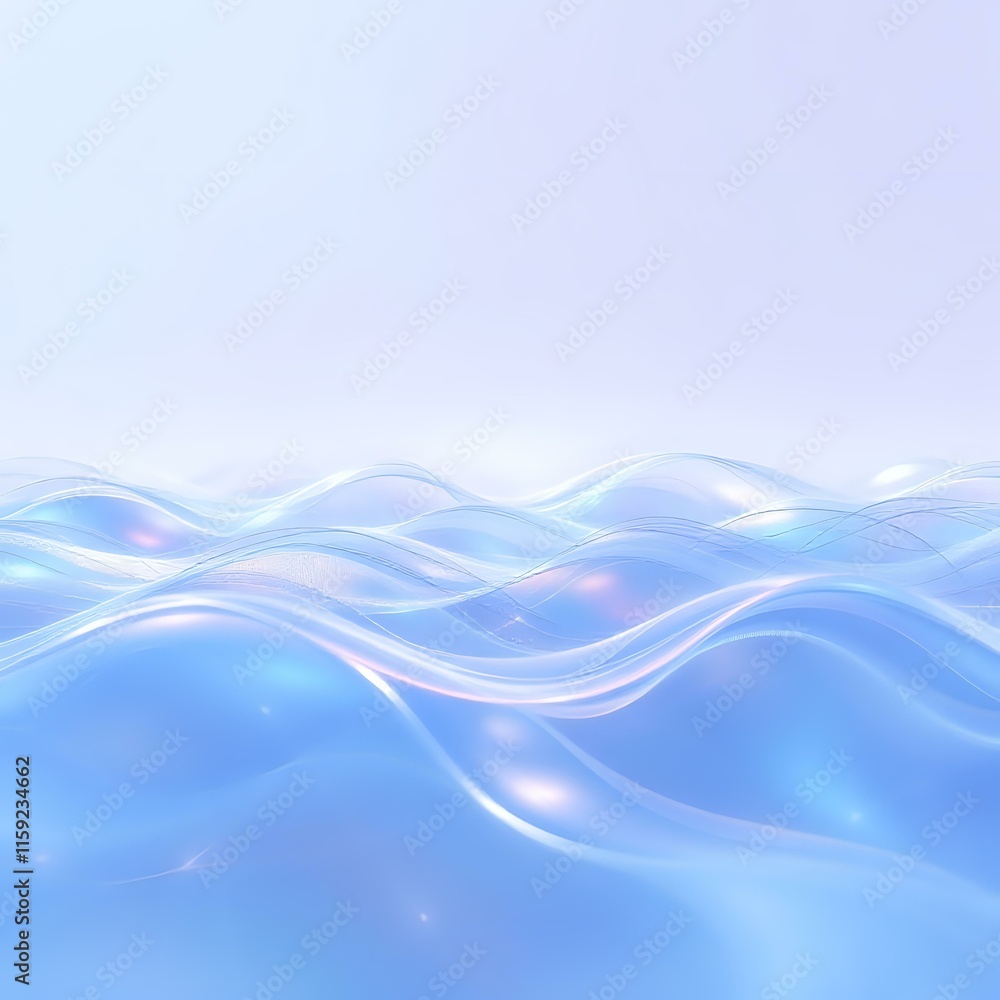 Obraz premium Hypnotic Holographic Ocean Wave - Iridescent Blues & Purples