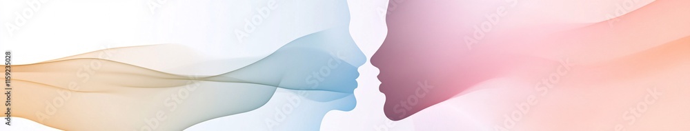 Abstract Silhouettes of Human Faces with Soft Pastel Gradients Abstract Silhouettes of Human Faces with Soft Pastel Gradients